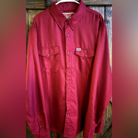 DOXXON “The Bordeaux” Maroon snap button long sleeve flannel. Mens 2XT - Picture 2 of 4